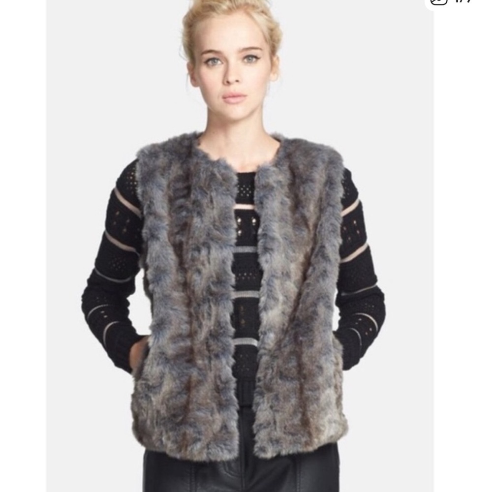 Top Shop Faux Fur Vest size 10